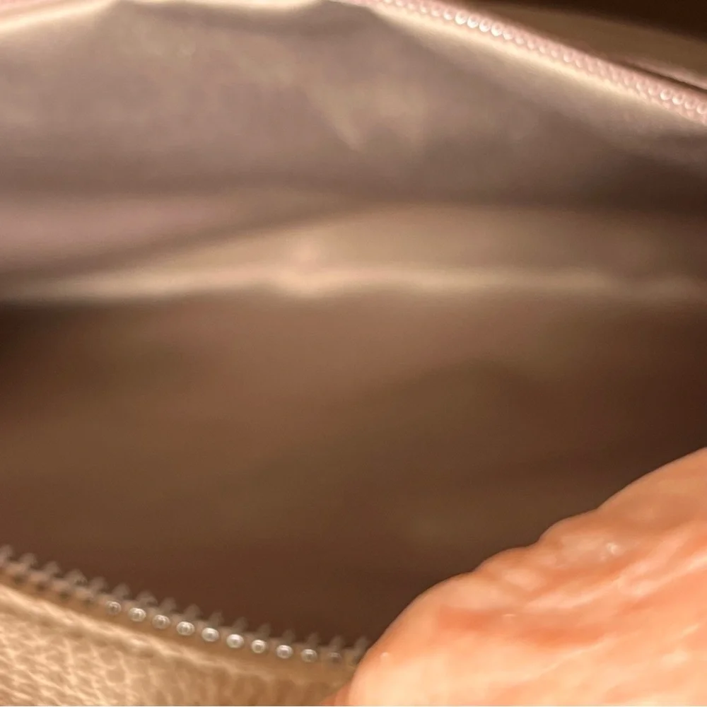 BOMANIER Beige Shoulder Bag with Tan Handles